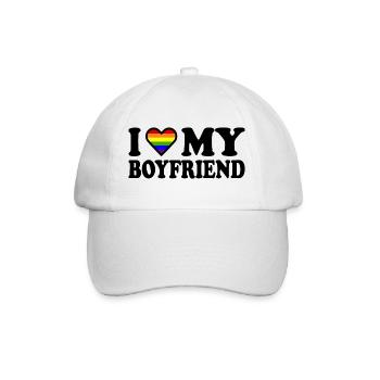I love my boyfriend - Baseballkappe - Weiß/Weiß - Vorne