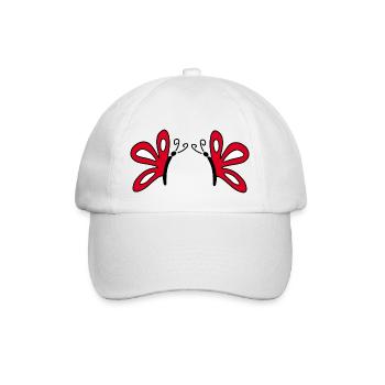 Rote Schmetterlinge Geschenk für sie  - Baseballkappe - Weiß/Weiß - Vorne