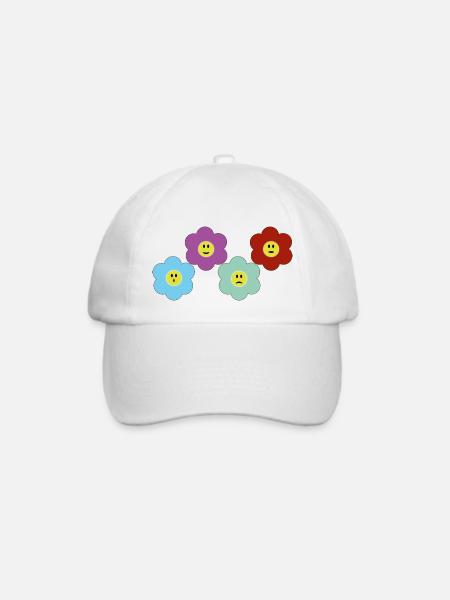 Blumen mit verschiedenen Stimmungen - Baseballkappe - Weiß/Weiß