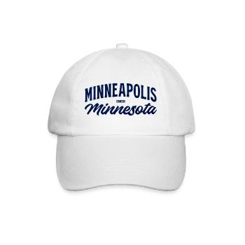 Minneapolis Minnesota Script Blau Vintage - Baseballkappe - Weiß/Weiß - Vorne