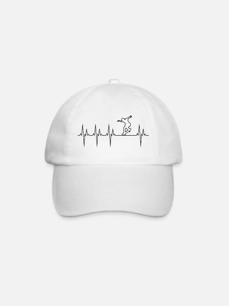 Skateboard Elektrokardiogramm EKG Skateboard - Baseballkappe - Weiß/Weiß