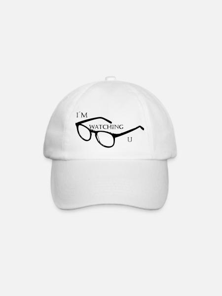Im watching u - Schriftzug - Baseballkappe - Weiß/Weiß