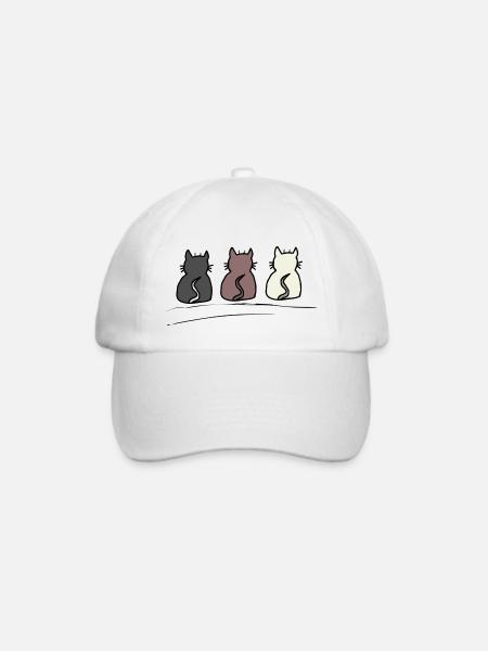 Katzen - Baseballkappe - Weiß/Weiß