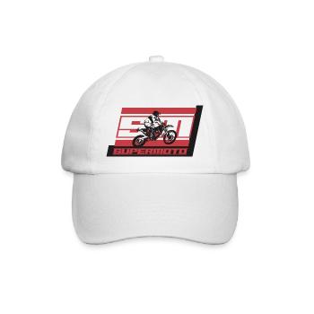 SM SUPER MOTO rot - Baseballkappe - Weiß/Weiß - Vorne
