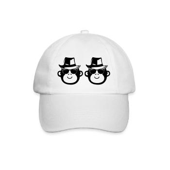 affen cool gangster - Baseballkappe - Weiß/Weiß - Vorne