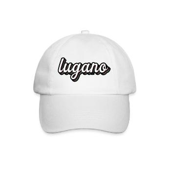 Lugano Neon Schriftzug Mehrfach Schatten - Baseballkappe - Weiß/Weiß - Vorne