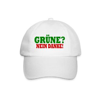 grüne nein danke - Baseballkappe - Weiß/Weiß - Vorne