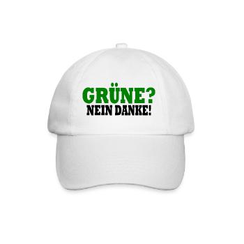 grüne nein danke - Baseballkappe - Weiß/Weiß - Vorne