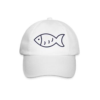 Fischer Fischerei Fisch Fish Fischgräte angeln - Baseballkappe - Weiß/Weiß - Vorne