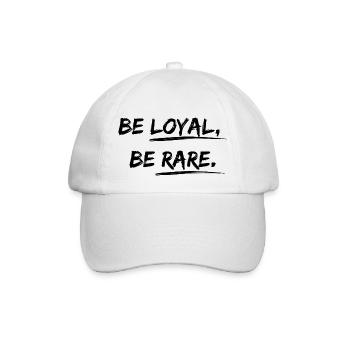 Be loyal, be rare Desgin Spruch - Baseballkappe - Weiß/Weiß - Vorne
