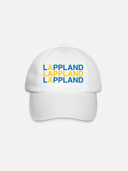 LAPPLAND Sverige Sweden Schweden Flagge - Baseballkappe - Weiß/Weiß