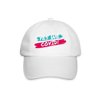 Ja, wir COVID! - Baseballkappe - Weiß/Weiß - Vorne