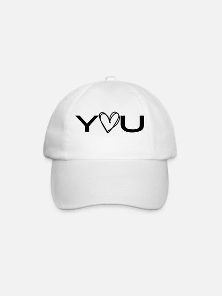 love you - Baseballkappe - Weiß/Weiß