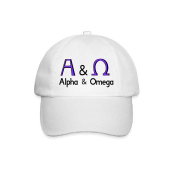 Alpha und Omega - Baseballkappe - Weiß/Weiß - Vorne