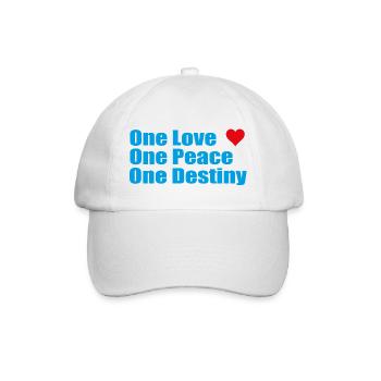 One Love One Peace One Destiny - Baseballkappe - Weiß/Weiß - Vorne