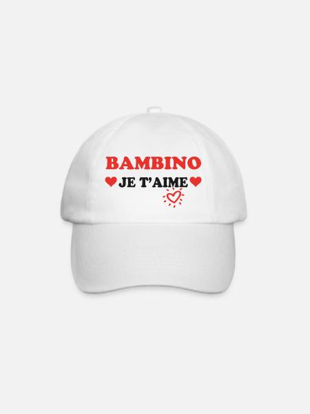 BAMBINO Ich liebe dich - Baseballkappe - Weiß/Weiß