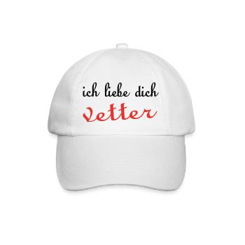 Ich liebe dich VETTER - Baseballkappe - Weiß/Weiß - Vorne