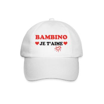 BAMBINO Ich liebe dich - Baseballkappe - Weiß/Weiß - Vorne