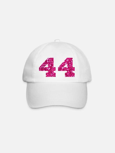 Nummer 44 Pink Glitter - 44. Jahrestag - Baseballkappe - Weiß/Weiß