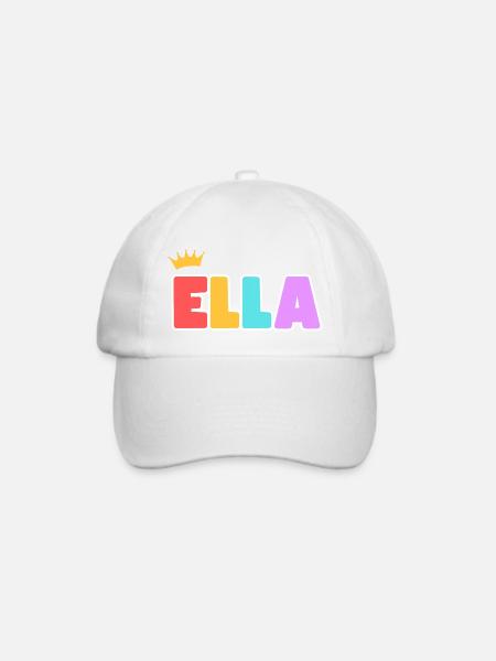 Ella! Personalisierbar - Baseballkappe - Weiß/Weiß