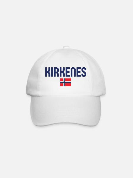 KIRKENES Norwegen Flagge - Baseballkappe - Weiß/Weiß