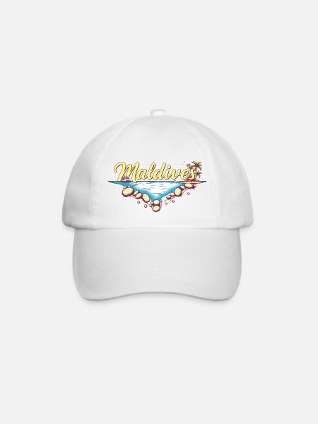 Malediven Geschenkidee - Baseballkappe - Weiß/Weiß