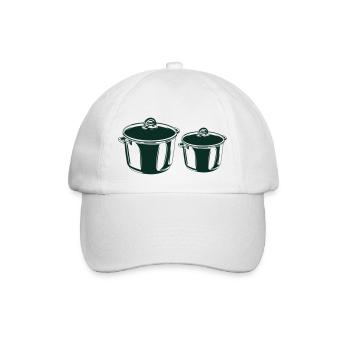 kochtopf topf kochen symbol silhouette - Baseballkappe - Weiß/Weiß - Vorne