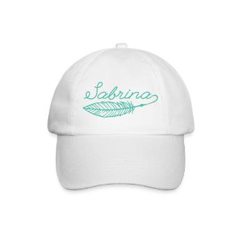 Sabrina Name Federschrift - Baseballkappe - Weiß/Weiß - Vorne