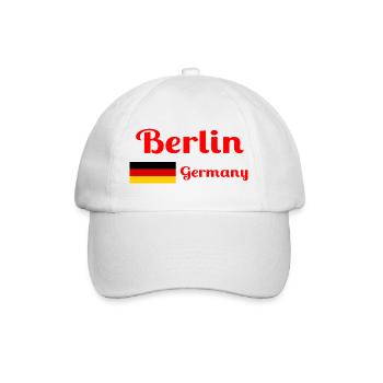 Berlin, Deutschland - Stilvolle Drucke - Baseballkappe - Weiß/Weiß - Vorne