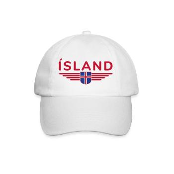 Island T-Shirt – Magie der Nordlichter - Baseballkappe - Weiß/Weiß - Vorne