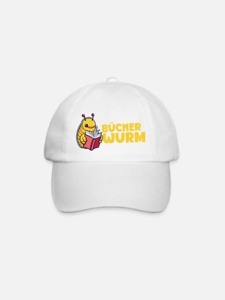 Bücherwurm - Baseballkappe - Weiß/Weiß