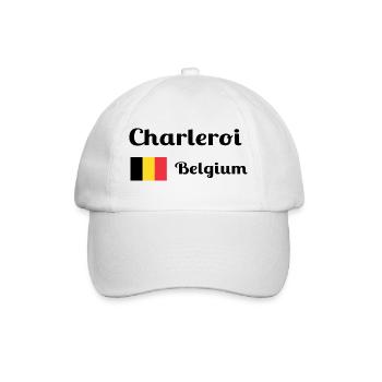 Charleroi Belgien - Stilvolle Drucke - Baseballkappe - Weiß/Weiß - Vorne