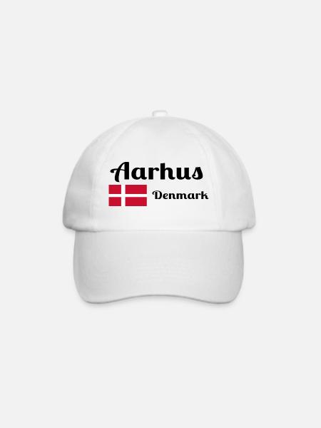 Aarhus Dänemark - Stylische Drucke - Baseballkappe - Weiß/Weiß