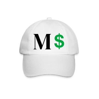 Buchstabe M Dollar - Baseballkappe - Weiß/Weiß - Vorne