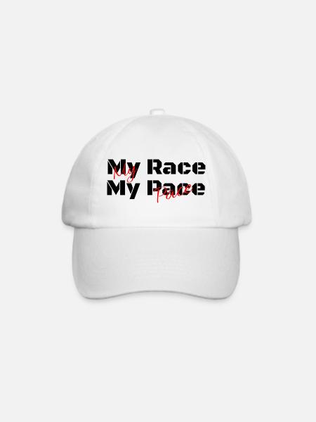 My Race my Pace - Du bestimmst Dein Tempo - Baseballkappe - Weiß/Weiß