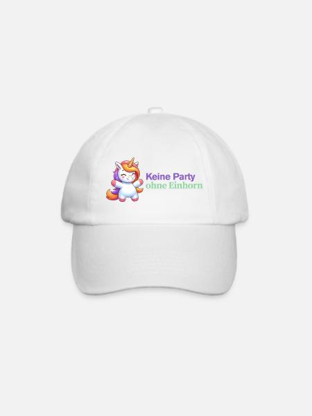 Einhorn freut sich aufs Party machen @ Frauenabend - Baseballkappe - Weiß/Weiß