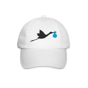 Klapperstorch Baby Junge - Baseballkappe - Weiß/Weiß - Vorne