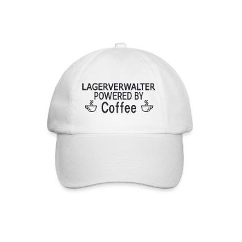 Lagerverwalter Powered By Coffee - Baseballkappe - Weiß/Weiß - Vorne