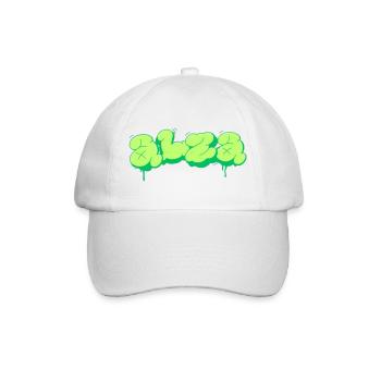 Hellgrünes Design im Graffiti-Stil - Baseballkappe - Weiß/Weiß - Vorne