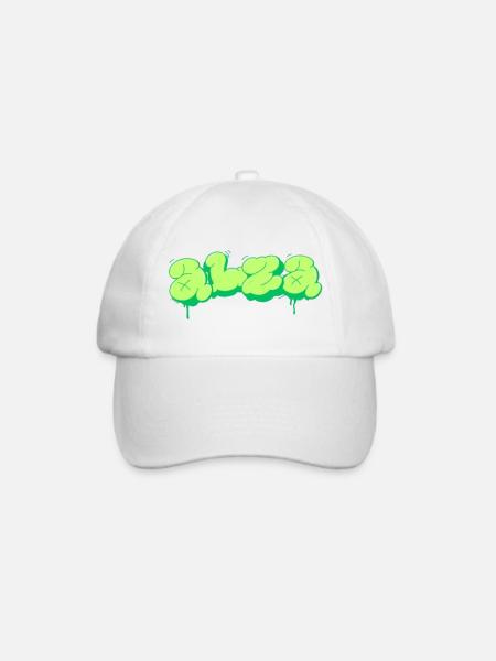 Hellgrünes Design im Graffiti-Stil - Baseballkappe - Weiß/Weiß
