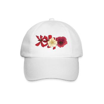 Blumenranke floral - Baseballkappe - Weiß/Weiß - Vorne