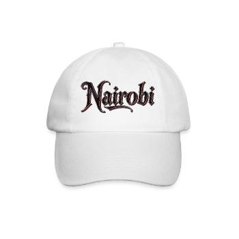 Naïrobi Stadtname im Gothic-Stil - Baseballkappe - Weiß/Weiß - Vorne