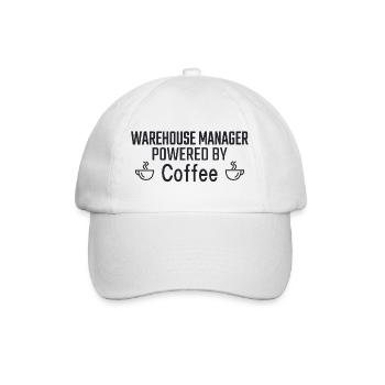 Warehouse Manager Powered By Coffee - Baseballkappe - Weiß/Weiß - Vorne