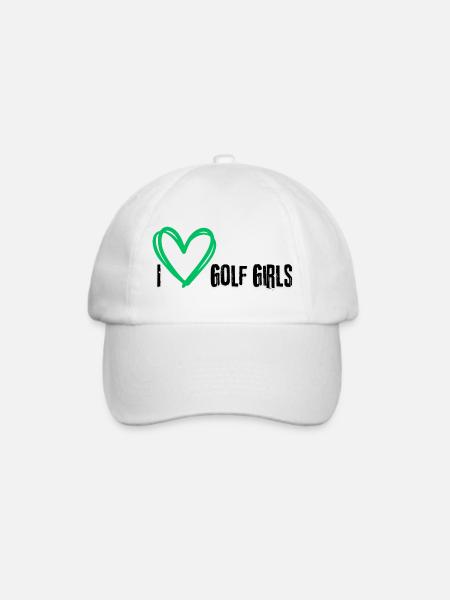I love golf girls slogan - Baseballkappe - Weiß/Weiß