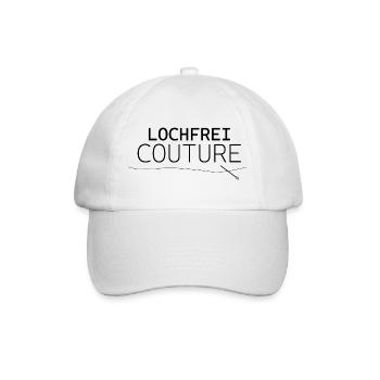 Lochfrei Couture – Lustiges Statement Design - Baseballkappe - Weiß/Weiß - Vorne