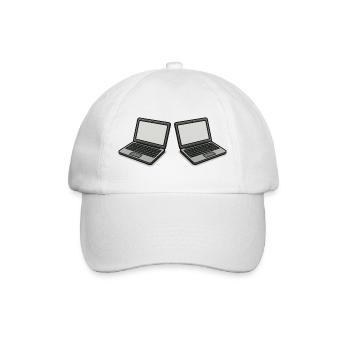 Doppel-Laptop  - Baseballkappe - Weiß/Weiß - Vorne