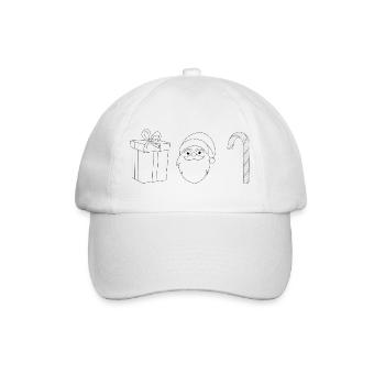 Weihnachten Geschenk Santa Zuckerstange  - Baseballkappe - Weiß/Weiß - Vorne