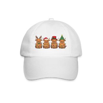 Hochlandrind Weihnachtsmann Weihnachtsbeleuchtung - Baseballkappe - Weiß/Weiß - Vorne