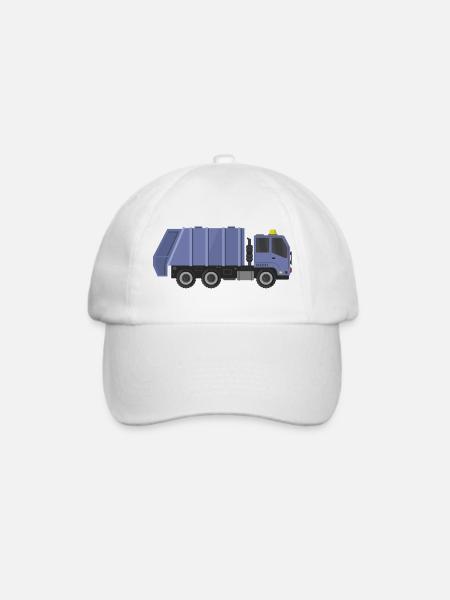 Müllwagen - Baseballkappe - Weiß/Weiß