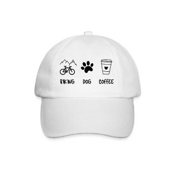 Cyclist Dog Kaffee - Baseballkappe - Weiß/Weiß - Vorne